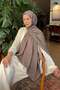 Gg Pattern Ayrobin Floş Jacquard Shawl Soft Brown