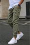 Men's Cargo Pants Cotton Jogger Pants with Elastic Waist and Cuffs