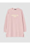 Alita City Pink Printed Women's Thick Sweatshirt Tunic with a Difference - 5