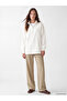 Two Mt Shop Quality Lcw Modest White Interlock Plain Loose & Baggy Women's Sweatshirt Tunic - 2