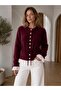 Women's Basic Beard Soft Textured Cardigan with Lace Trim - 4