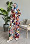 Floral Viscose Orange Double Set
