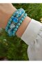 Blue Glass and Turquoise Bracelet Set - Multicolor - 5