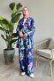 Floral Viscose Turquoise Double Set - 5
