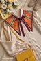 Patterned Orange Satin Collar