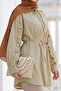 Ruffle Sleeve Belted Stone Tunic - 2