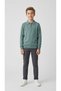 Half Zipper Knitwear Sweater for Boys Green 5/12 Years