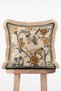 Chinoiserie Bird and Flower Motif Bohemian Decorative Fringed Throw Pillow Cover