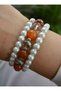 Agate Crystal Vein Bracelet Set - Multi-Colored - 4