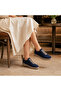 Virenza Genuine Leather Suede Women's Sneaker, Handmade Comfortable Fit Premium Thermo Sole – Navy Blue - 4