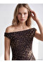 Timeless Clothing & Timeless Choices Wide Roba Collar Leopard Embroidered Drawstring Dress - 3