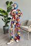 Floral Viscose Orange Double Set - 4