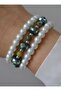 Jade Crystal Vein Bracelet Set - Multicolor - 4