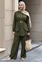 Stoned Buttoned Khaki Double Suit - 2