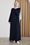 Spiral Stone Patterned Dark Navy Blue Ferace