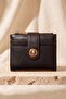 Black Wallet with Gold Lock Closure - 3