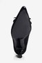 Women's Suede Heeled Shoes Stiletto Pointed Toe Bow and Knitted Detail Lily Black - 6