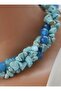 Turquoise and Blue Agate Necklace - - 4