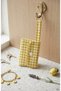 Handmade Yellow Gingham Patterned Fabric Card Holder and Bag Charm Bag Size: 10*8 cm Handle: 9 cm - 6