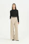 Striped Palazzo Trousers - Beige