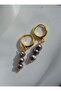 Black Pearl Earrings - Gold Color - - 4