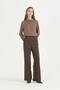 Elastic Waist Comfortable Form-Fitting Trousers - Brown