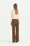 Wide Leg Ironed Pants - Light Brown - 4