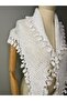 Hand knitted design bohemian triangle shoulder scarf shawl - 2