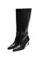 Black Color Belt Detailed Women's Heeled Boots - 2