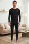 Men's Black Thermal Underwear Set - 4