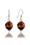 Cheetah's Eye Natural Stone (Happiness) Earrings - Brown - - 2