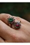 Bronze Double Flower Ring - Bronze Color - - 2