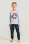 Boys' Pajama Set, Long Sleeve, 100% Cotton Combed Single Jersey, Round Neck, Beep Beep London Bus Printed - 7