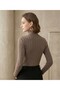 Women's Ribbed Turtleneck Soft Textured Stretchy Knitwear Sweater Body Acrylic - 3