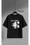 Unisex Oversize Retro Grunge Printed T-Shirt - Vintage Street Style Graphic Patterned Loose T-Shirt