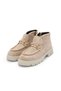 Beige Color Buckle Detailed Women's Loafer Boots - 3