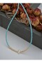 Delicate necklace - blue - - 4