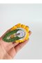 2 Pieces Hand Knitted Sunflower Snap Buckle Organic Cotton Amigurumi Hair Clip for Children and Adults - 3