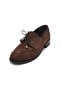 Brown Eyelet Detailed Lace-Up Women's Loafer - 4