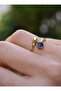 Sapphire Stone Handmade Ring - Gold Color - - 4