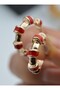 Enamel hoop earrings - gold color - - 3