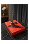 Ottoman Palace Collection 14X7 cm Embroidered Hand Mirror and Comb Set with Antique Copper Stones Luxury Gift Boxed - 3