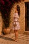 Flora Pink Color Embroidered Short Skirt Blouse Set - 3