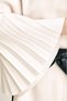 Leather Drawstring Cape Jacket Off White - 7