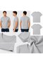 4-Piece Men's Slim Fit Basic T-Shirt Set Black White Gray Navy Blue Crew Neck Short Sleeve T-Shirt - 3