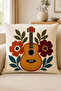 Retro Music Themed 3D Embroidery-Looking Digital Printed Decorative Throw Pillow Cover 43X43 cm – (Double-Sided) - 4