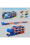 Dinosaur Truck Toy Set for Toddlers, Portable Foldable Race Track Toys with 12 Racing Cars, Launcher Truck Toy with Storage PlaySet, Perfect Gifts for Kids Age 3-9 Year Old (Blue) - 5