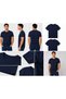 4-Piece Men's Slim Fit Basic T-Shirt Set Black White Gray Navy Blue Crew Neck Short Sleeve T-Shirt - 3