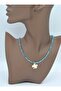Czech Crystal Clover Necklace - Blue - - 2