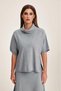 Wide Blouse with a High Neck Grey - 2
